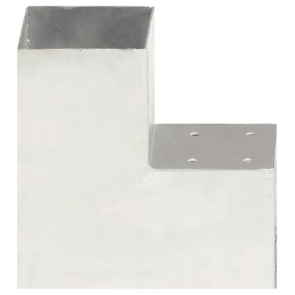 Connettori Pali a Forma di L 4 pz in Metallo Zincato 101x101 mm | homemem39