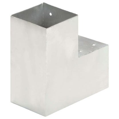 Connettori Pali a Forma di L 4 pz in Metallo Zincato 101x101 mm | homemem39