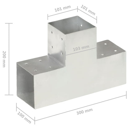 Connettore per Pali a Forma di T in Metallo Zincato 101x101 mm | homemem39