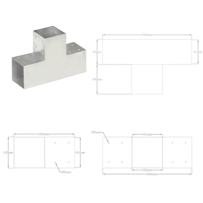 Connettore per Pali a Forma di T in Metallo Zincato 101x101 mm | homemem39