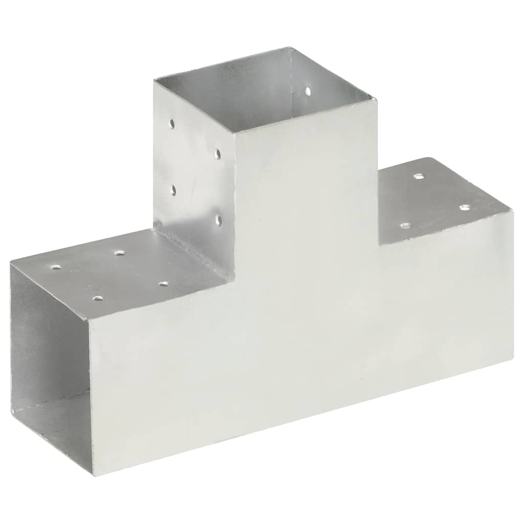 Connettori Pali a Forma di T 4 pz in Metallo Zincato 101x101 mm | homemem39