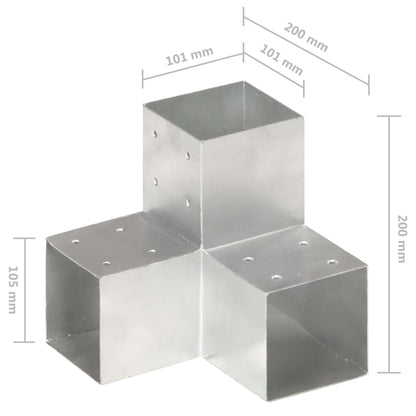 Connettori Pali a Forma di Y 4 pz in Metallo Zincato 101x101 mm | homemem39
