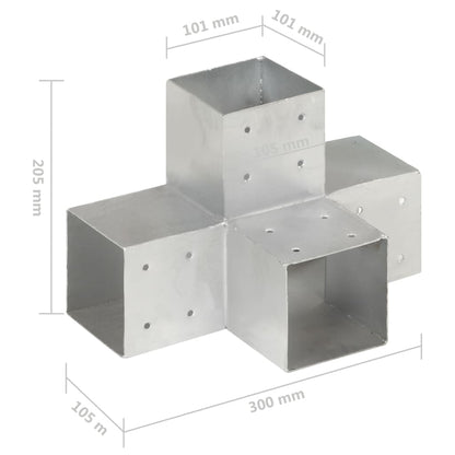Connettore per Pali a Forma di X in Metallo Zincato 101x101 mm | homemem39