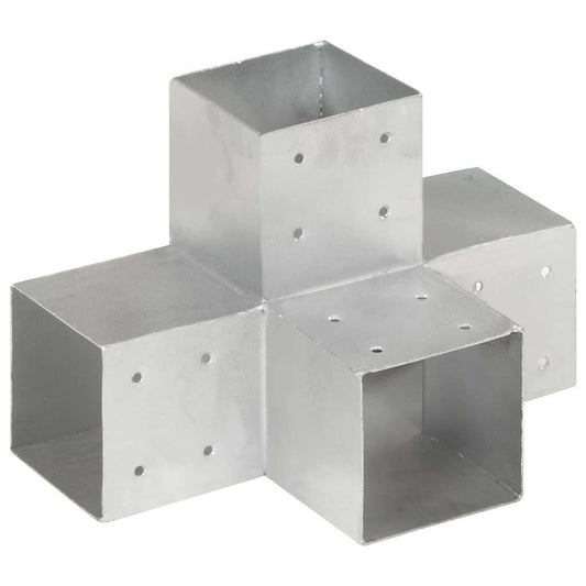 Connettori Pali a Forma di X 4 pz in Metallo Zincato 101x101 mm | homemem39