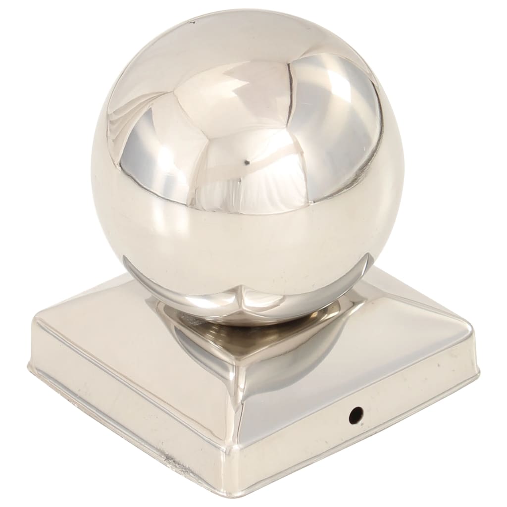 Tappi per Pali 6 pz Estremità a Globo in Acciaio Inox 91x91 mm | homemem39