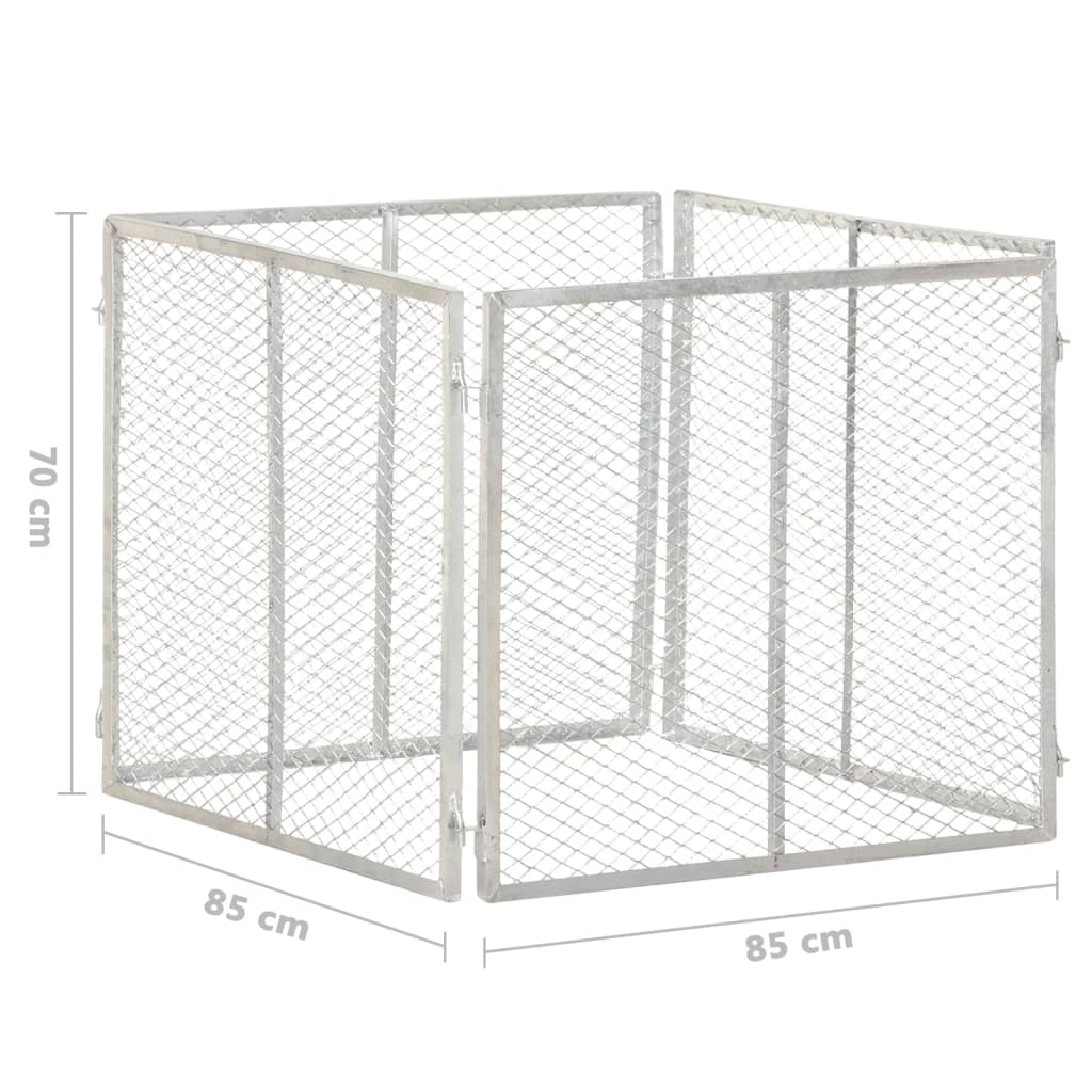 Compostiera da Giardino 85x85x70 cm in Ferro Zincato - homemem39