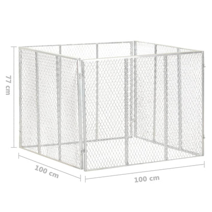 Compostiera da Giardino 100x100x77 cm in Ferro Zincato - homemem39