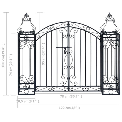 Cancello Ornamentale da Giardino Ferro Battuto 22x20,5x100 cm | homemem39
