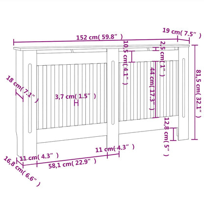 Copertura per Radiatore Antracite 152x19x81,5 cm in MDF - homemem39
