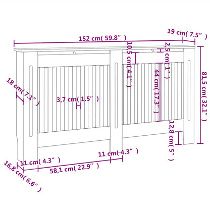 Copertura per Radiatore 152x19x81,5 cm in MDF - homemem39