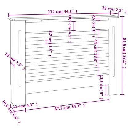 Copertura per Radiatore Nera 112x19x81,5 cm in MDF - homemem39