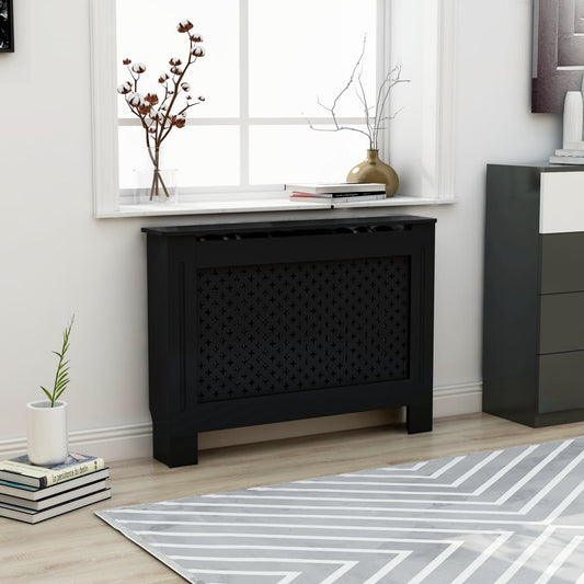 Copertura per Radiatore Nera 112x19x81,5 cm in MDF - homemem39