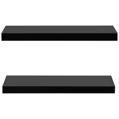 Mensole a Muro Galleggianti 2 pz Nere 60x20x3,8 cm | homemem39
