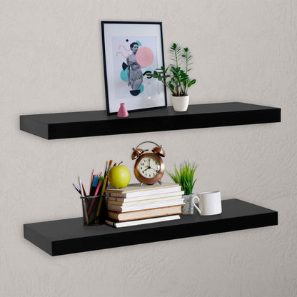 Mensole a Muro Galleggianti 2 pz Nere 100x20x3,8 cm | homemem39