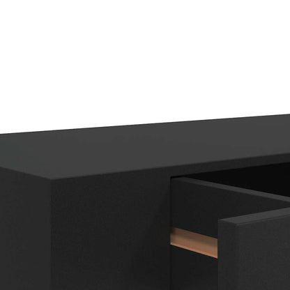 Mensola a Muro Galleggianti con Cassetto Nera 48x25x8 cm | homemem39