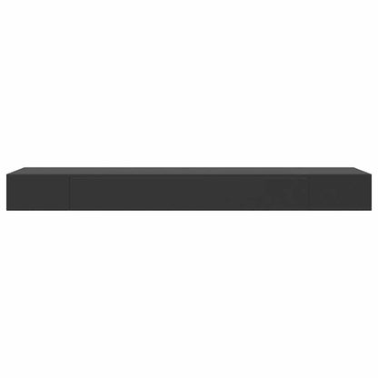 Mensola a Muro Galleggianti con Cassetto Nera 80x25x8 cm | homemem39