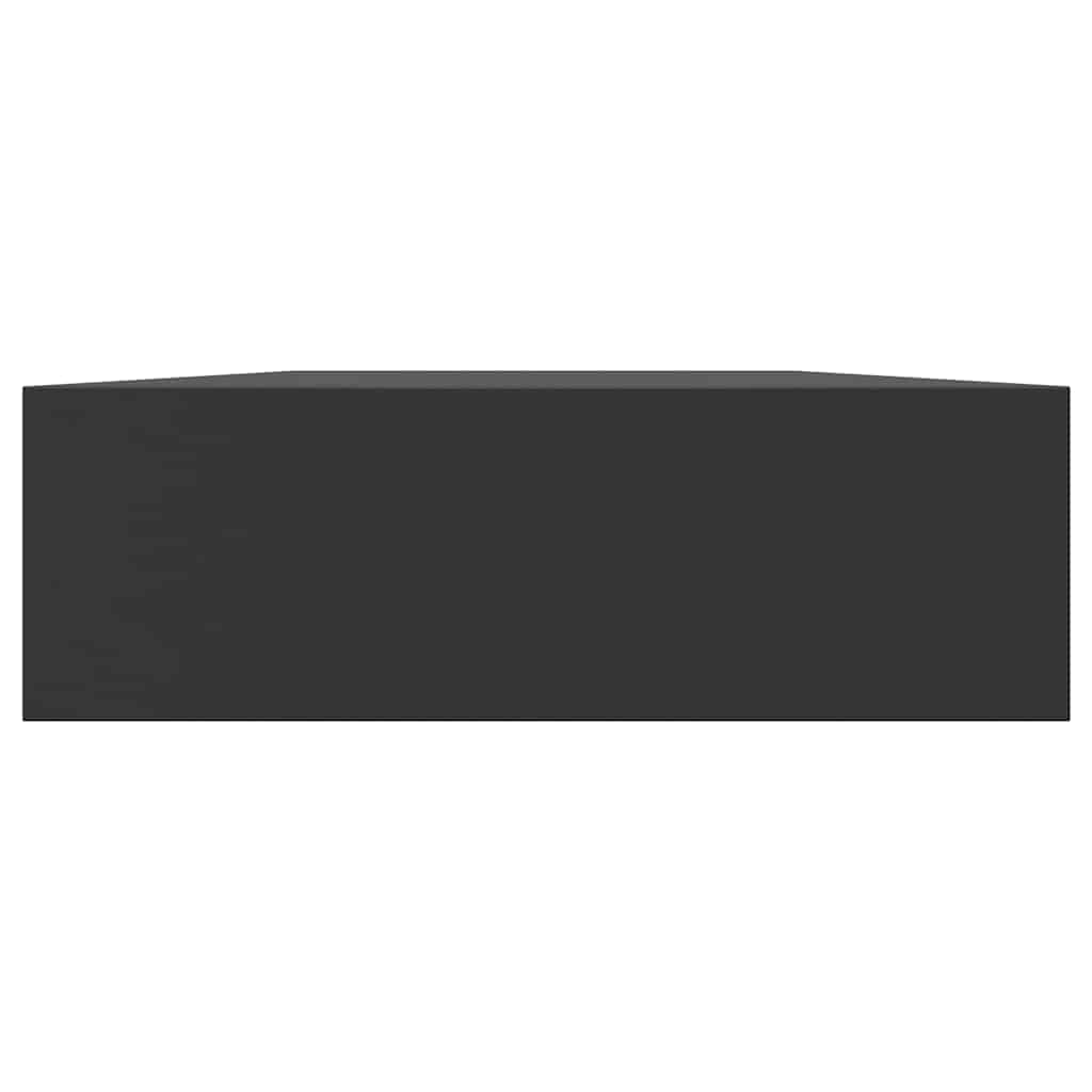 Mensola a Muro Galleggianti con Cassetto Nera 80x25x8 cm | homemem39
