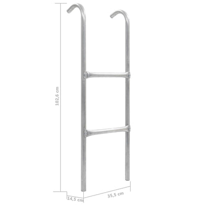 Scaletta per Trampolino Elastico 2 Gradini in Acciaio Argento 102,6 cm | homemem39
