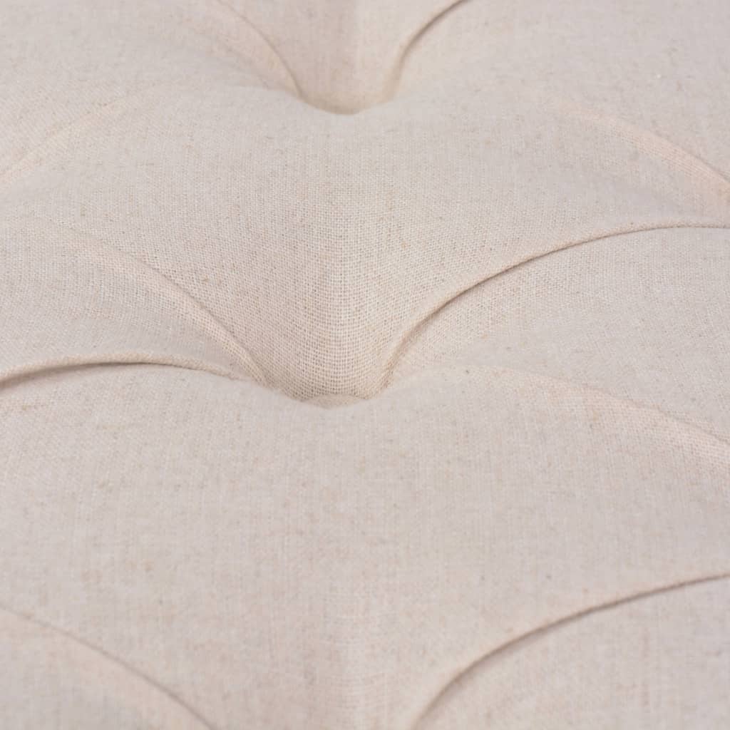 Panca in Tessuto e Legno Massello 150x39,8x48 cm Bianco Crema | homemem39