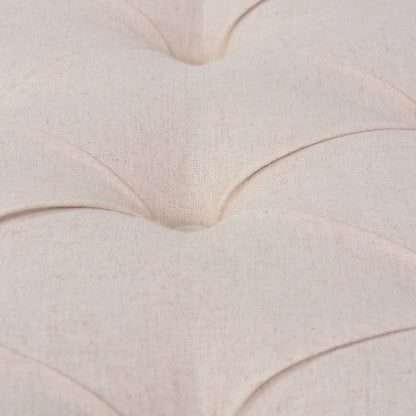 Panca in Tessuto e Legno Massello 150x39,8x48 cm Bianco Crema | homemem39