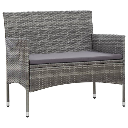 Set Divani da Giardino 4 pz con Cuscini in Polyrattan Grigio | homemem39