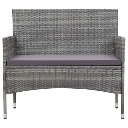 Set Divani da Giardino 4 pz con Cuscini in Polyrattan Grigio | homemem39