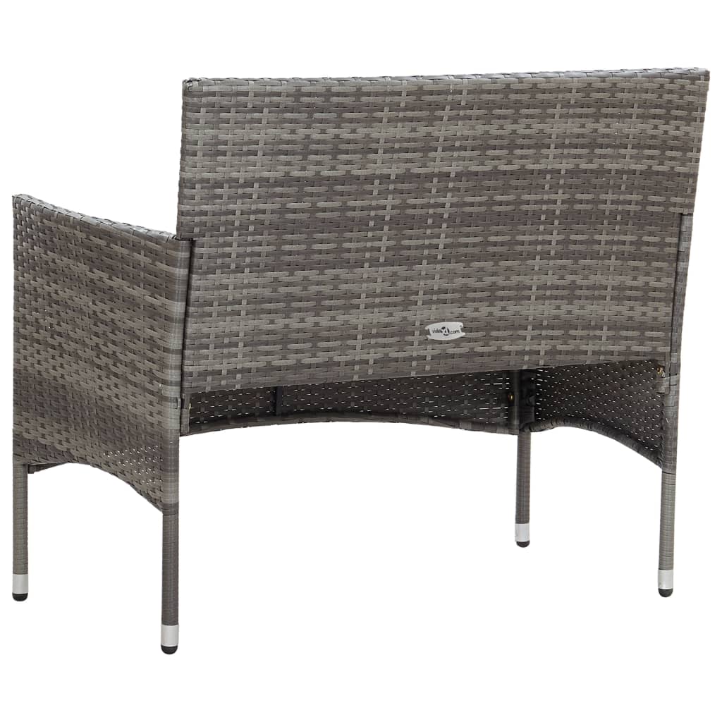 Set Divani da Giardino 4 pz con Cuscini in Polyrattan Grigio | homemem39