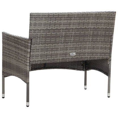 Set Divani da Giardino 4 pz con Cuscini in Polyrattan Grigio | homemem39