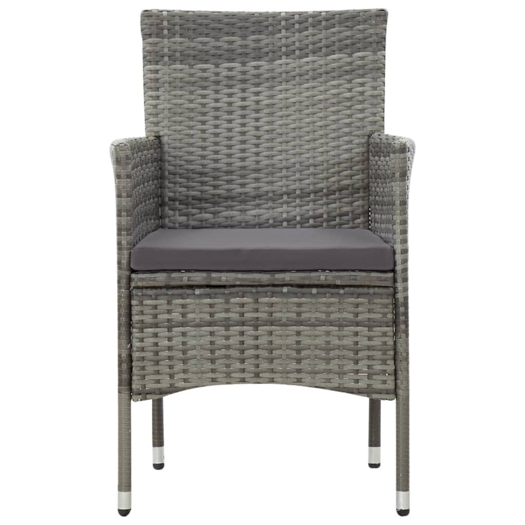 Set Divani da Giardino 4 pz con Cuscini in Polyrattan Grigio | homemem39
