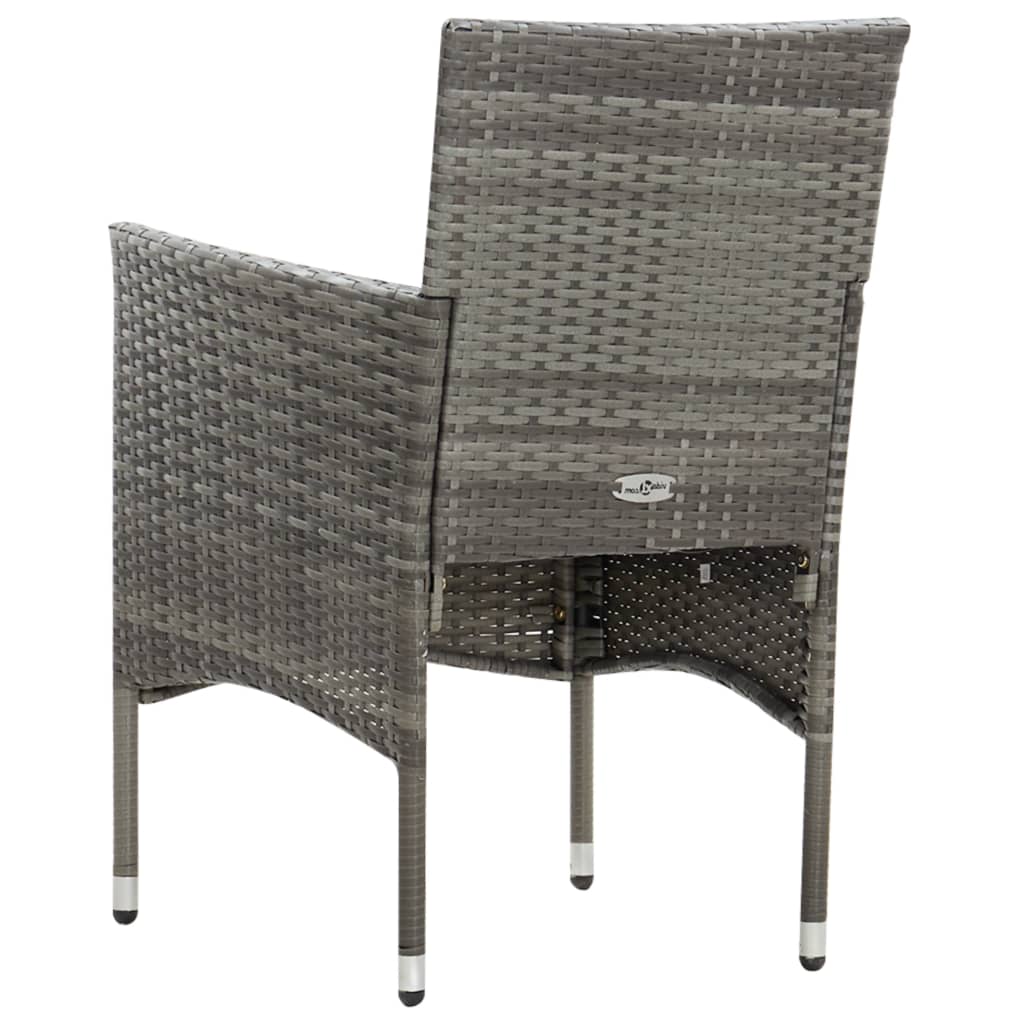 Set Divani da Giardino 4 pz con Cuscini in Polyrattan Grigio | homemem39
