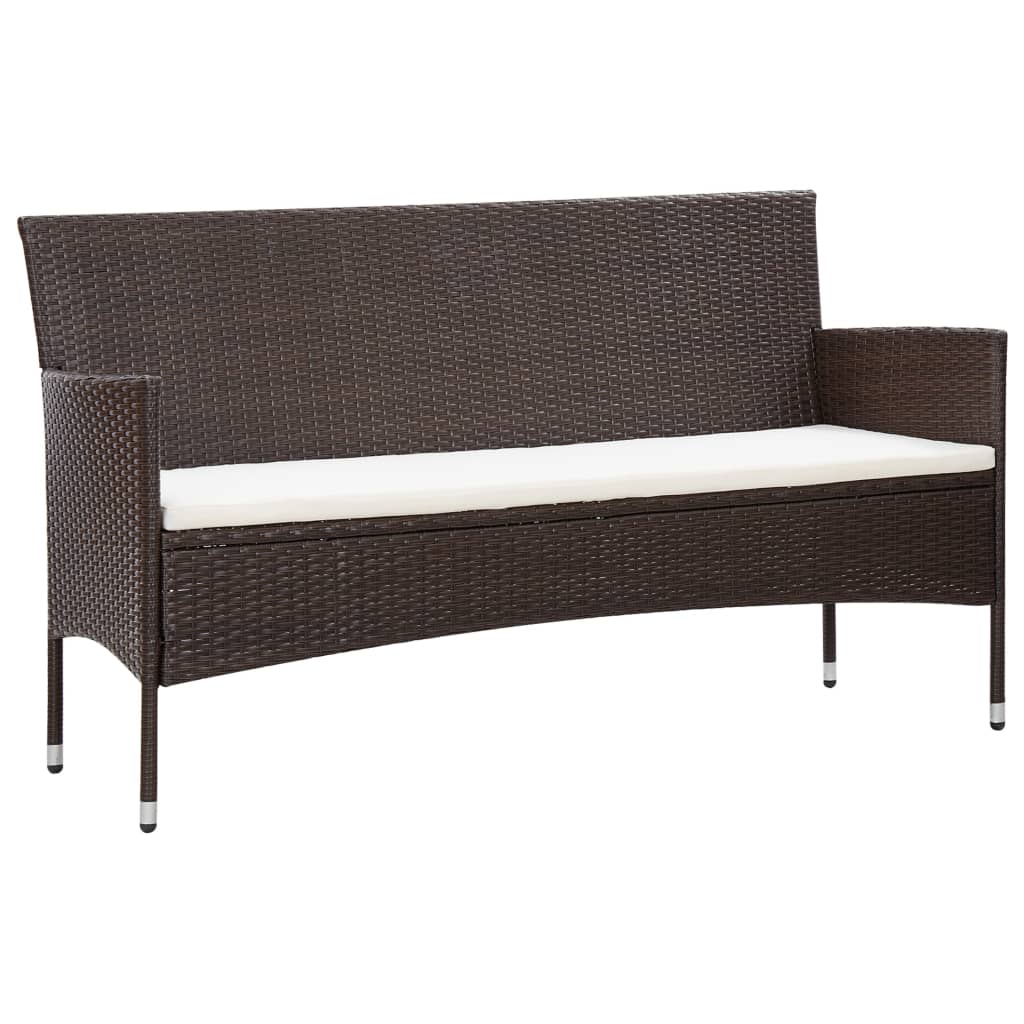 Set Divani da Giardino 5 pz con Cuscini in Polyrattan Marrone | homemem39