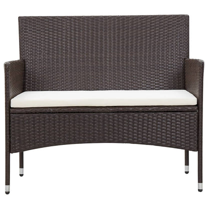 Set Divani da Giardino 5 pz con Cuscini in Polyrattan Marrone | homemem39