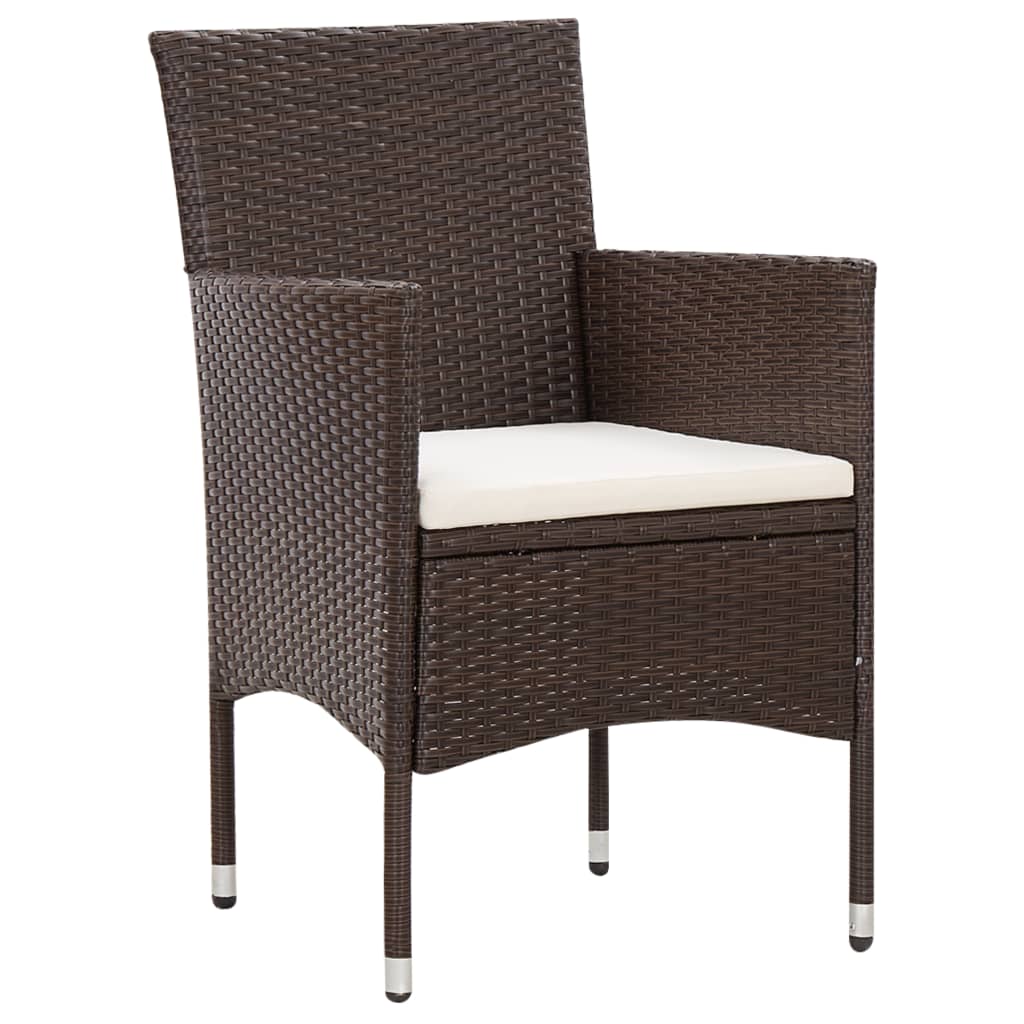 Set Divani da Giardino 5 pz con Cuscini in Polyrattan Marrone | homemem39