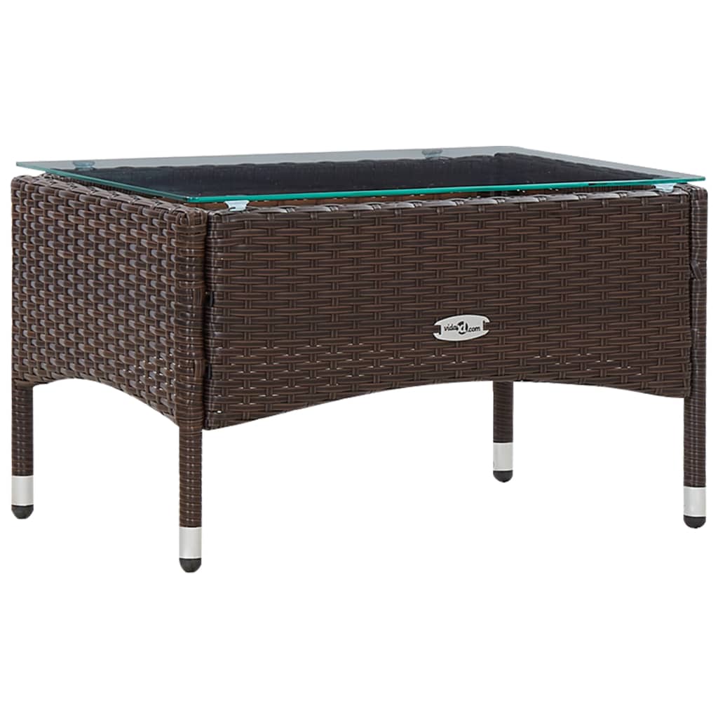 Set Divani da Giardino 5 pz con Cuscini in Polyrattan Marrone | homemem39