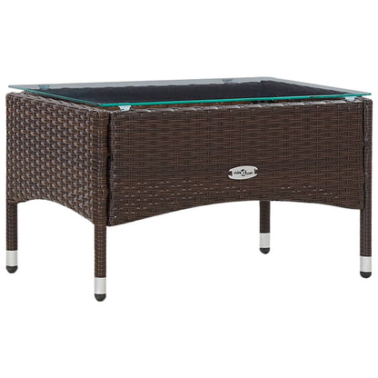 Set Divani da Giardino 5 pz con Cuscini in Polyrattan Marrone | homemem39
