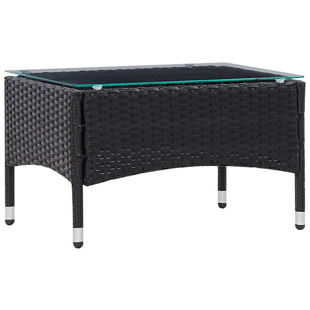 Set Divani da Giardino 5 pz con Cuscini in Polyrattan Nero