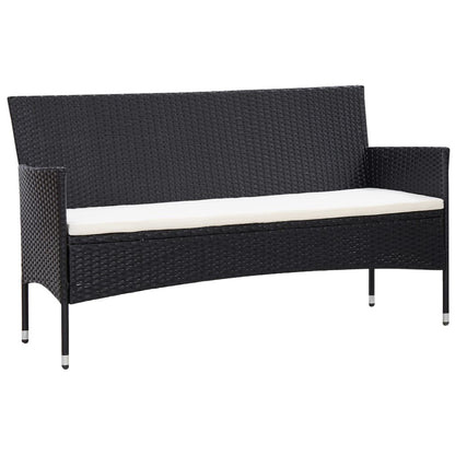 Set Divani da Giardino 5 pz con Cuscini in Polyrattan Nero | homemem39
