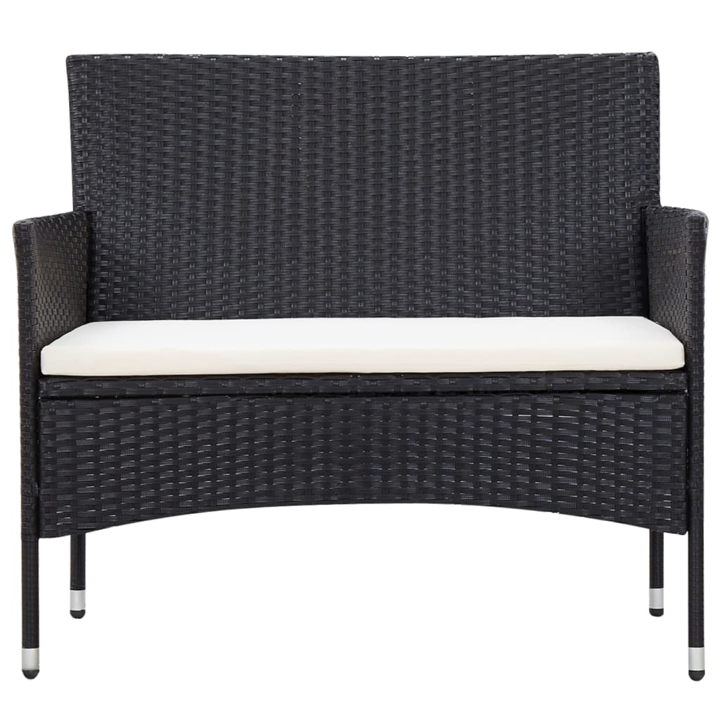 Set Divani da Giardino 5 pz con Cuscini in Polyrattan Nero | homemem39