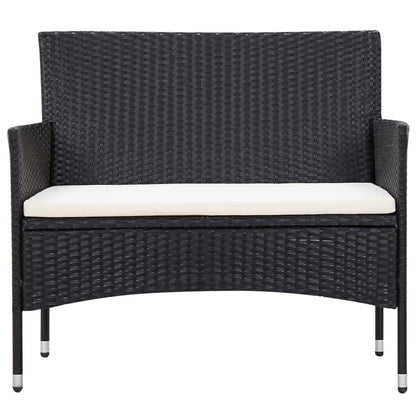 Set Divani da Giardino 5 pz con Cuscini in Polyrattan Nero | homemem39