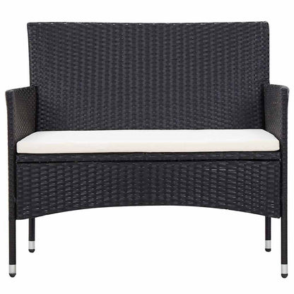 Set Divani da Giardino 5 pz con Cuscini in Polyrattan Nero