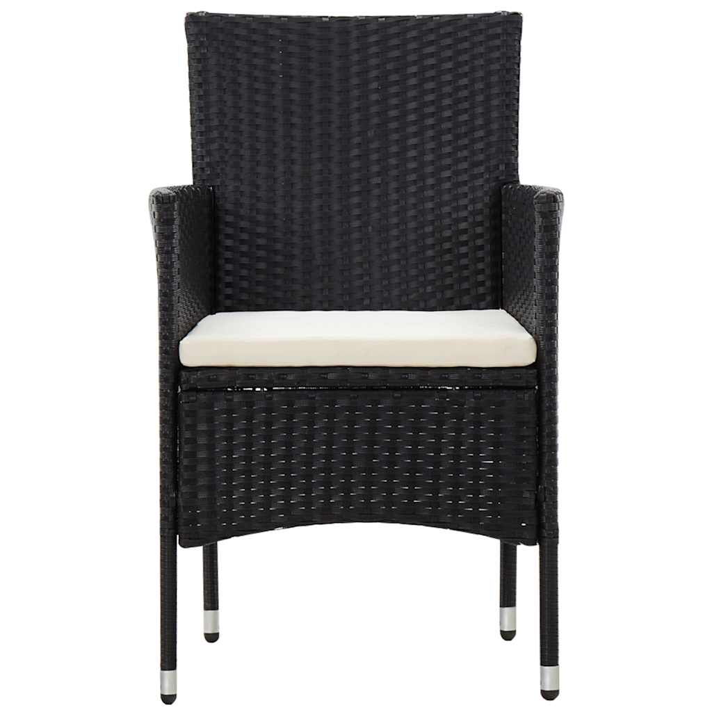 Set Divani da Giardino 5 pz con Cuscini in Polyrattan Nero