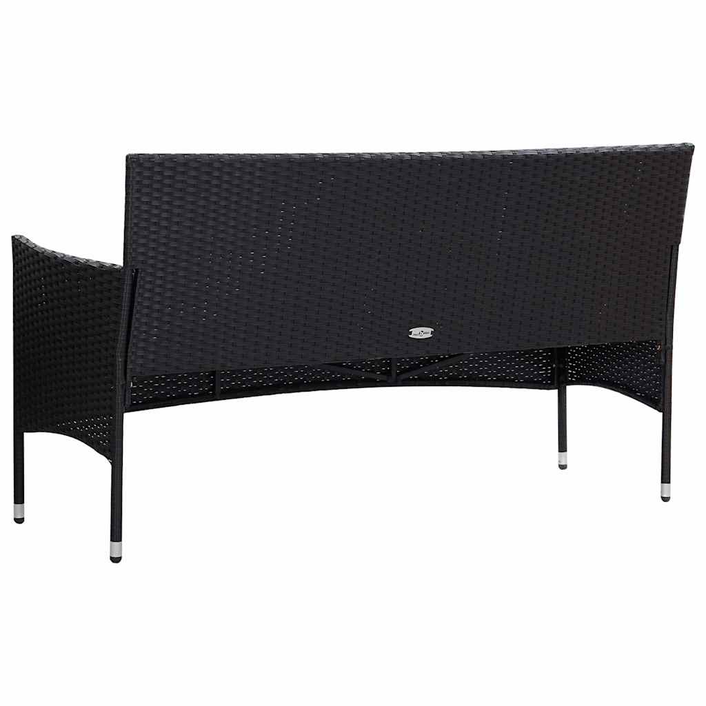 Set Divani da Giardino 5 pz con Cuscini in Polyrattan Nero
