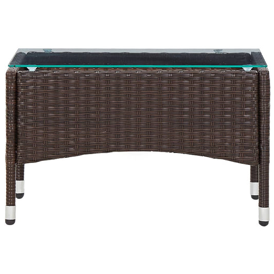 Tavolino da Caffè Marrone 60x40x36 cm in Polyrattan - homemem39
