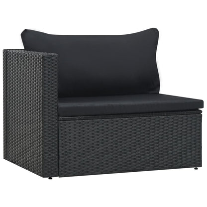 Set Divani da Giardino 5 pz con Cuscini in Polyrattan Nero | homemem39