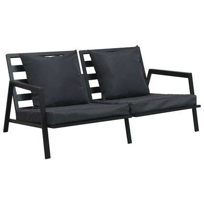 Set Divani da Giardino 5 pz con Cuscini Alluminio Grigio Scuro