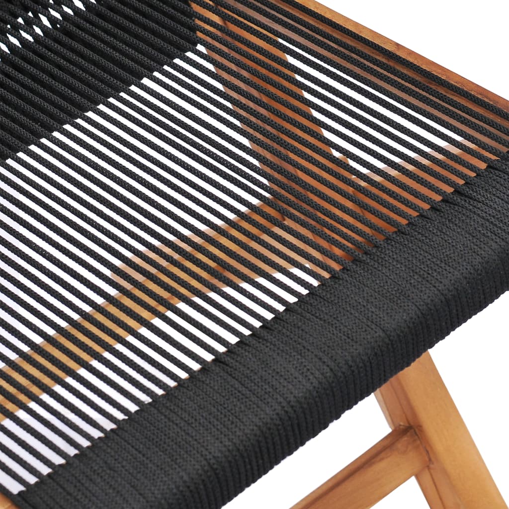Sedie da Giardino Pieghevoli 2pz Legno Massello di Teak e Corda | homemem39