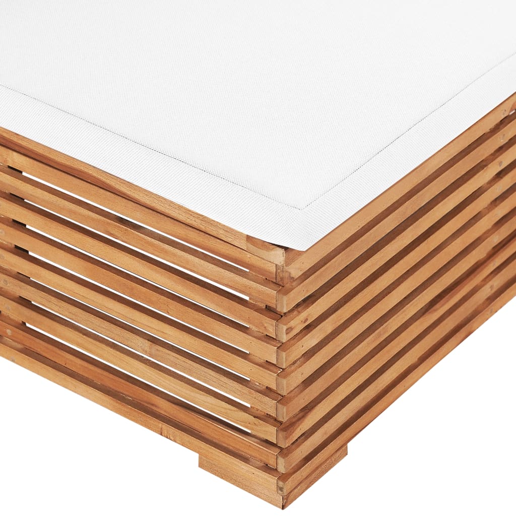 Divano Centrale da Giardino con Cuscino Crema Massello di Teak | homemem39