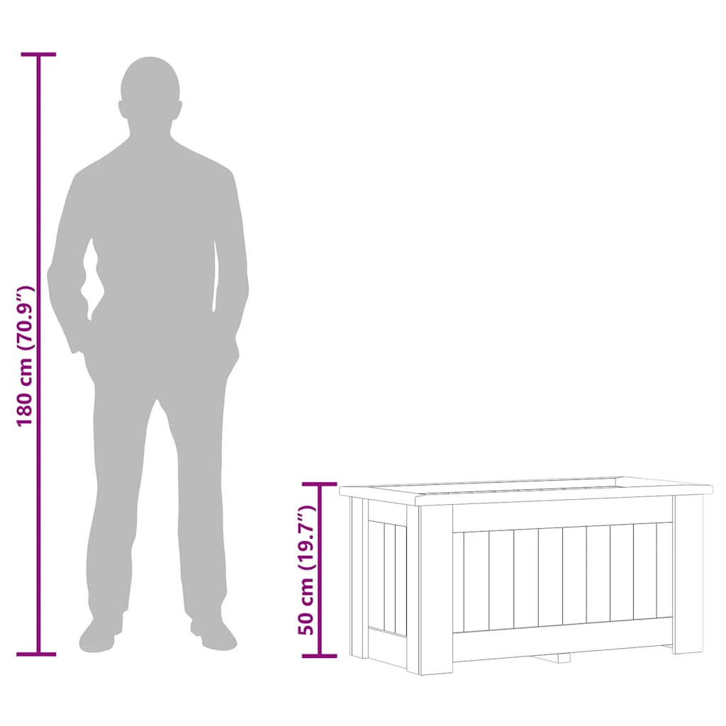 Fioriera Rialzata 100x50x50 cm in Legno di Pino Impregnato - homemem39