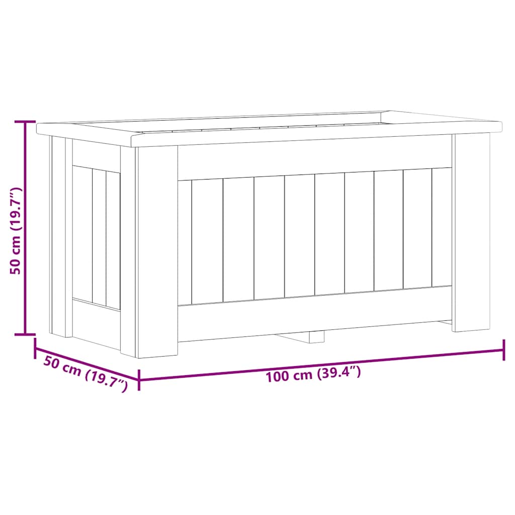 Fioriera Rialzata 100x50x50 cm in Legno di Pino Impregnato - homemem39