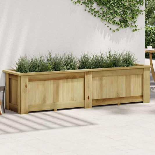 Fioriera Rialzata 196x50x50 cm in Legno di Pino Impregnato